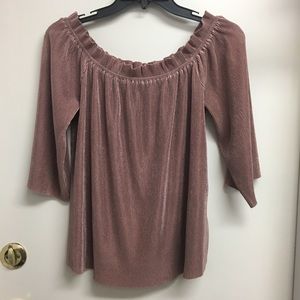 J.O.A. LA Ribbed Shrug Shirt (Mauve) - Size XS